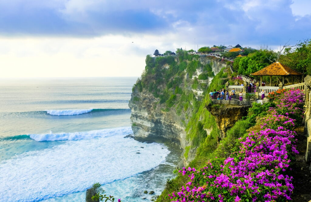 Ocean coast near Uluwatu Temple in Bali, best digital nomad spots​