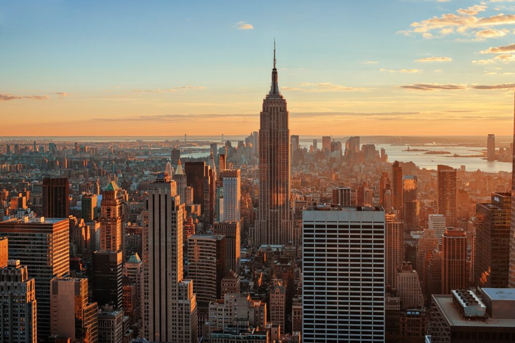 USA, New York State, New York City, View of Empire State Building at Manhattan, best places to visit in the usa