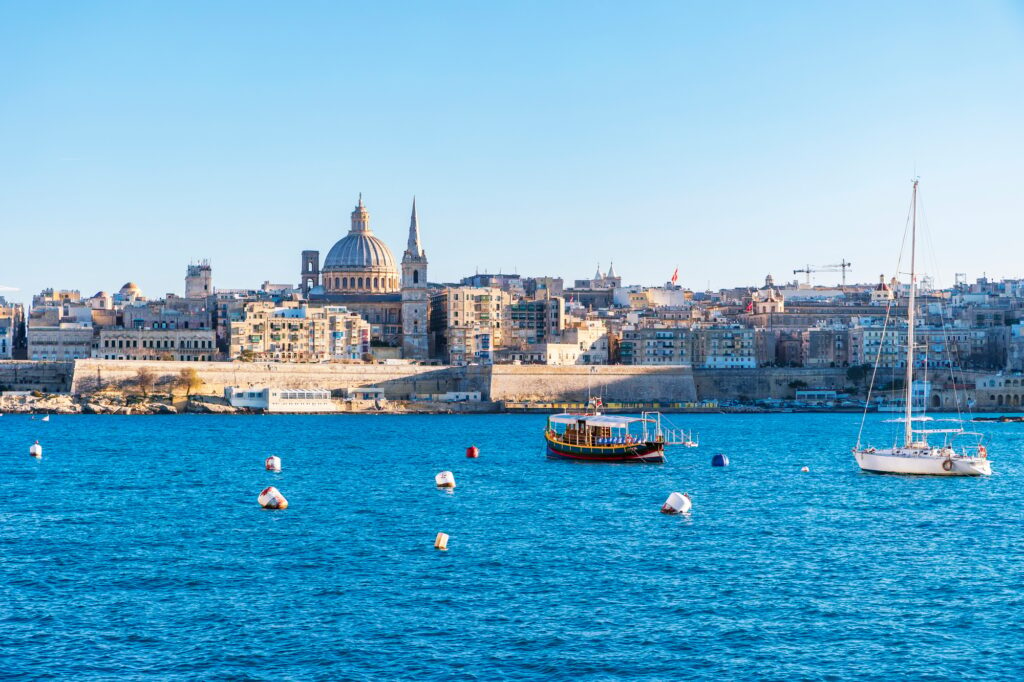 Valletta Malta city Skyline, colorful house balcony Malta Valletta, best digital nomad spots