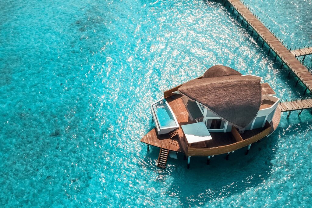 Over water villa in the Maldives Island Resort.