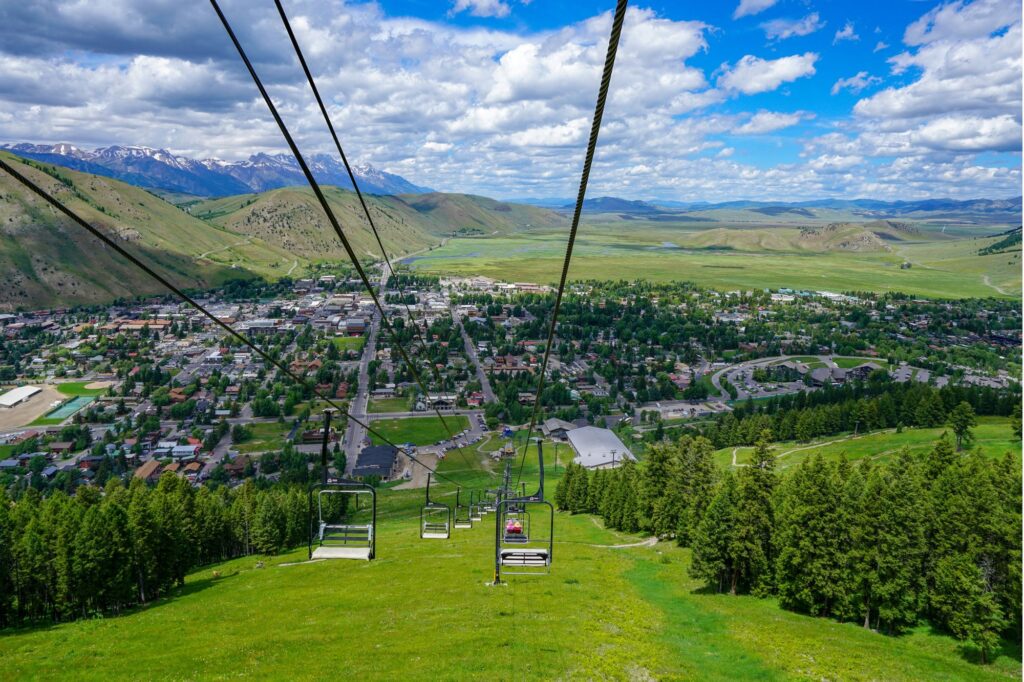 Ski lift in Jackson Hole, WY. It's one of the best vacation spots for couples in the U.S. 