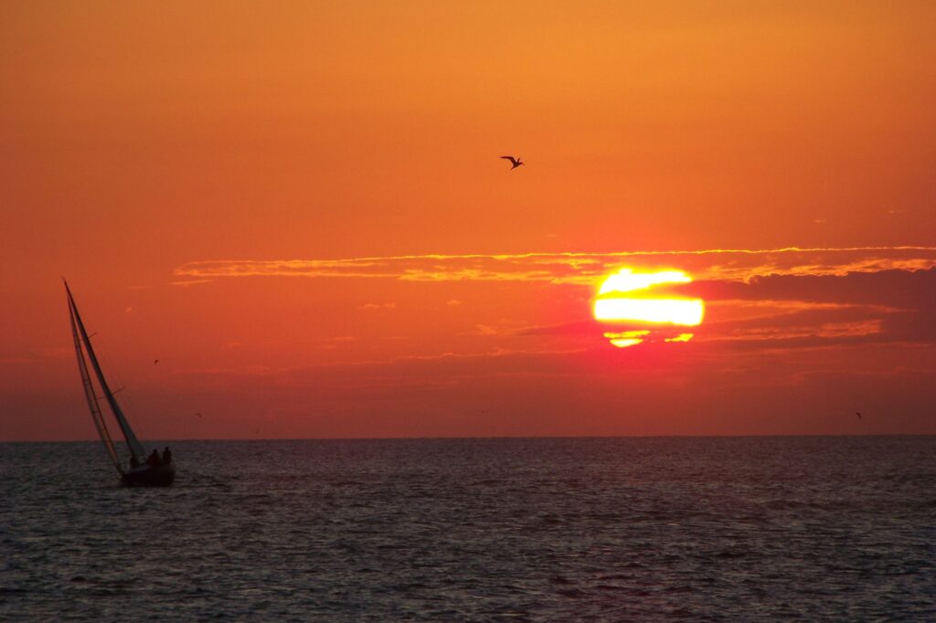 Sunset near Mallory Square in Key West Florida. This destination is one of the best vacation spots for couples in the U.S. 