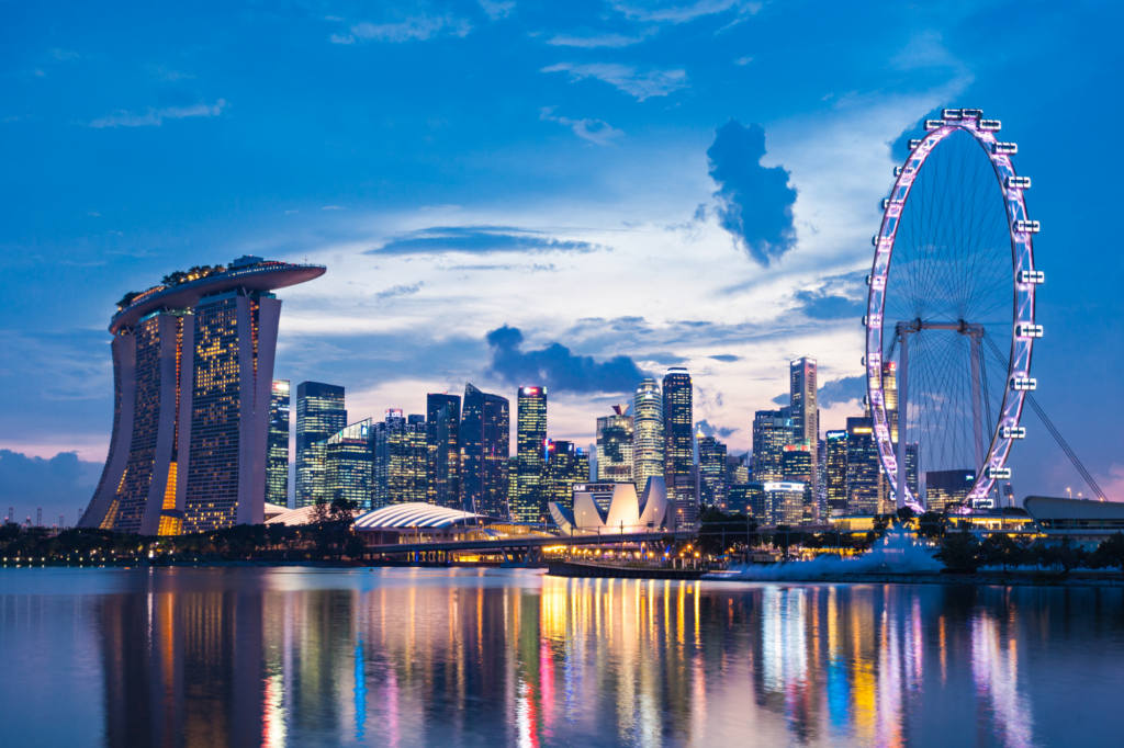 Singapore city skyline.